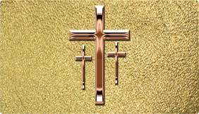 DNSEMP-C-517-BZ-SH-GD Empire Corner Bronze 3 Crosses Shim Gold